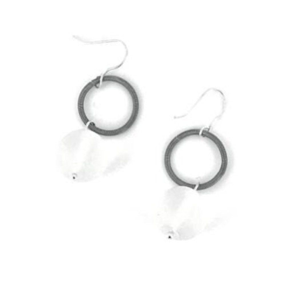 Frost Bead &‎ Slate Piano Wire Earrings
